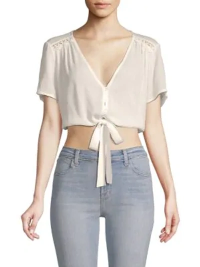 Shop Lost + Wander Raye Tie-front Cropped Top In White