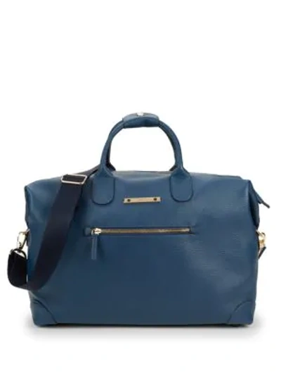 Shop Bric's Leather 18" Duffle In Grey Blue