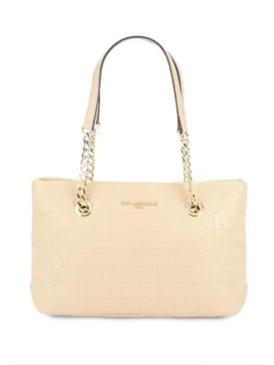 Shop Karl Lagerfeld Quilted Leather Tote Bag In Nude