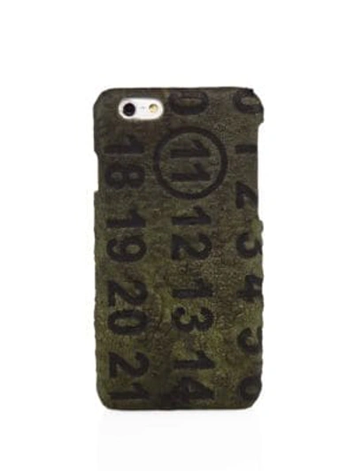 Shop Maison Margiela Men's Military Leather Iphone 7 Plus Case In Military Green