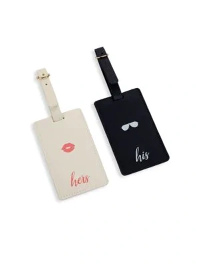 Shop Saks Fifth Avenue His & Hers Luggage Tag Set In Multi