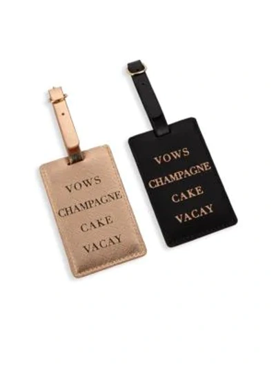 Shop Saks Fifth Avenue Two-piece Honeymoon Luggage Tag Set In Multi