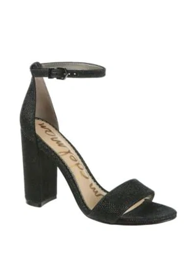 Shop Sam Edelman Orient Express Yaro Leather Ankle-strap Sandals In Black