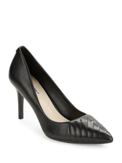 Shop Karl Lagerfeld Women's Roulle Point Toe Leather Pumps In Black