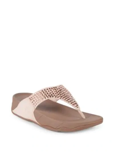 Shop Fitflop Glitzie Toe Thong Sandals In Nude