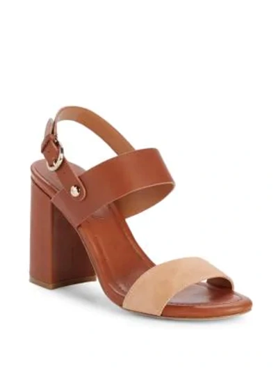 Shop Joie Lakin Leather Block Heel Sandals In Tan
