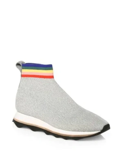 Shop Loeffler Randall Scout Knit Platform Sneaker In Grey Rainbow