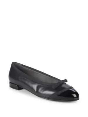 stuart weitzman capture leather ballet flats