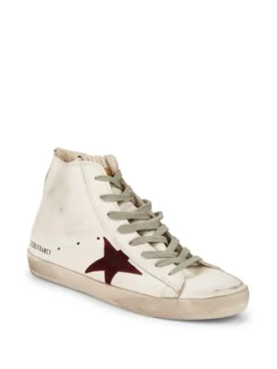 Shop Golden Goose Star Leather High-top Sneakers In White