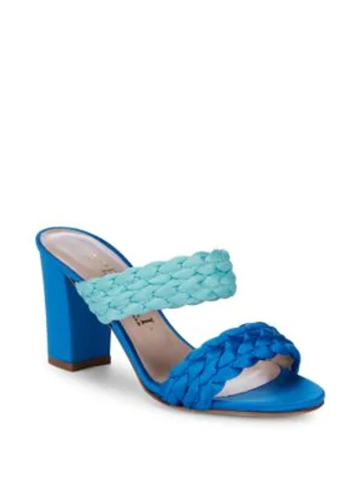 Shop Aperlai Braided Open-toe Sandals In Blue