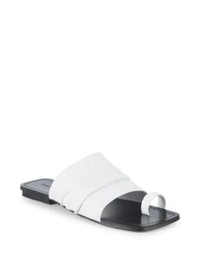 Shop Sigerson Morrison Abbe Textured Leather Slides In Ivory