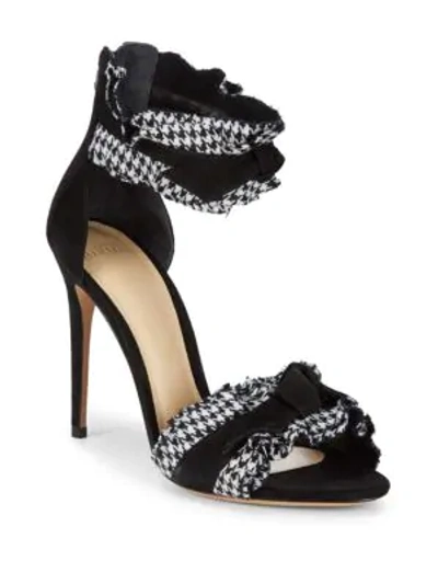 Shop Alexandre Birman Ruched Leather Stiletto Sandals In Black