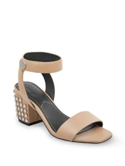 Shop Kendall + Kylie Sophie Studded Block Heel Sandals In Medium Natural