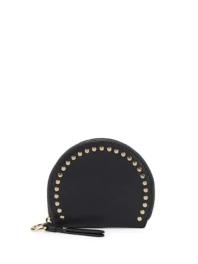 Shop Vince Camuto Elyna Domed Leather Coin Purse In Graphite