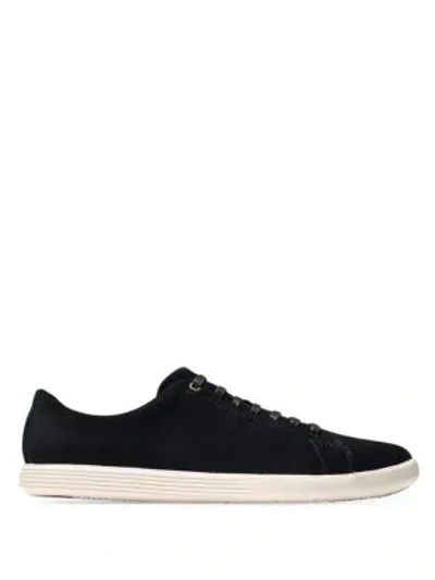 Shop Cole Haan Grand Crosscourt Lace-up Leather Sneakers In Black