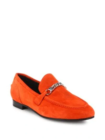 Shop Rag & Bone Cooper Suede Chain Loafers In Red