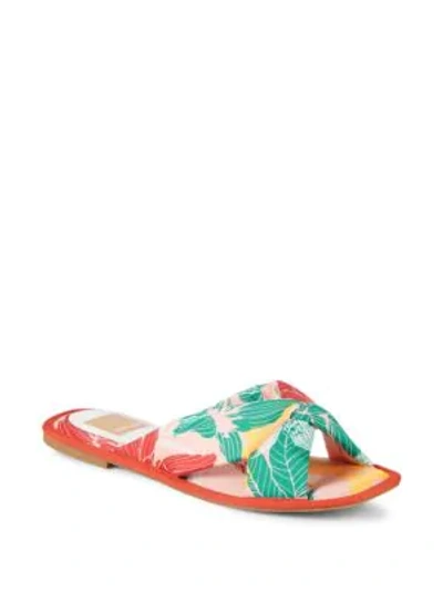 Shop Dolce Vita Ondreas Knotted Slides In Red Multi
