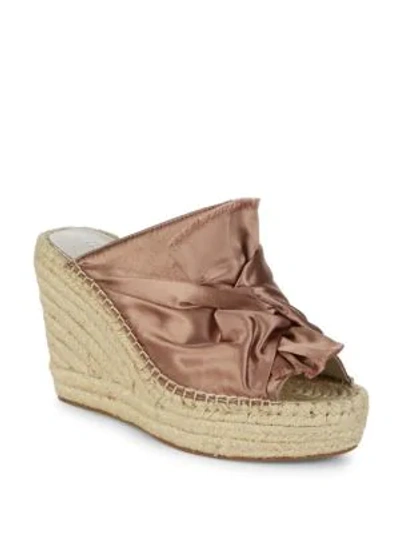 Shop Kenneth Cole Satin Espadrille Wedges In Blush