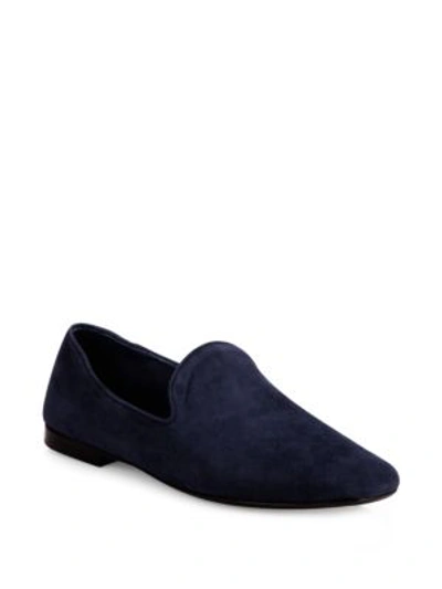 Shop Vince Bray Suede Loafers In Deep Blue