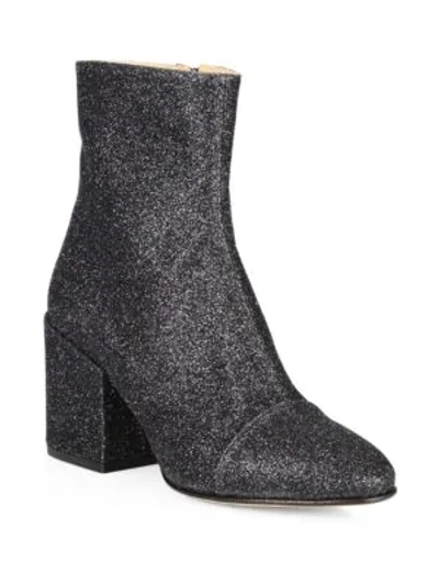 Shop Dries Van Noten Glitter Block Heel Booties In Black