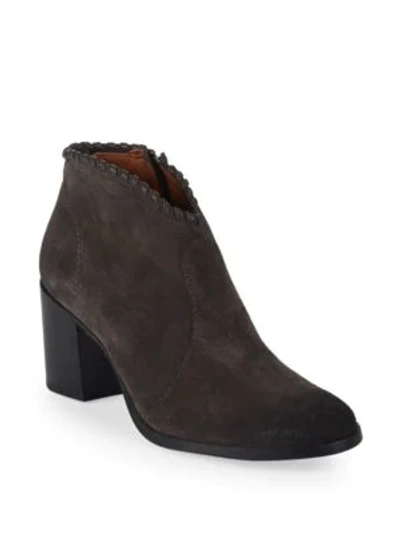 Shop Frye Nora Whipstitch Suede Ankle Boots In Smoke