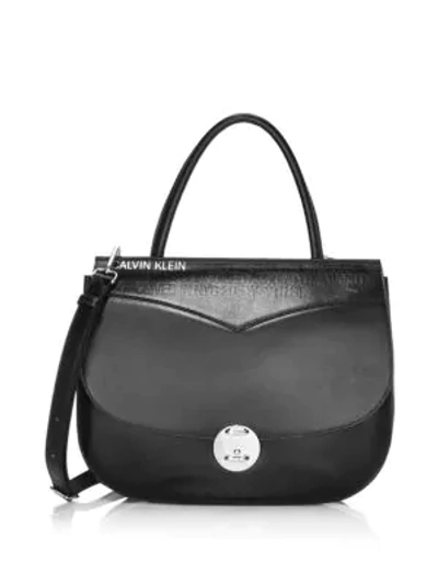 Shop Calvin Klein 205w39nyc Small Leather Crossbody Bag In Black