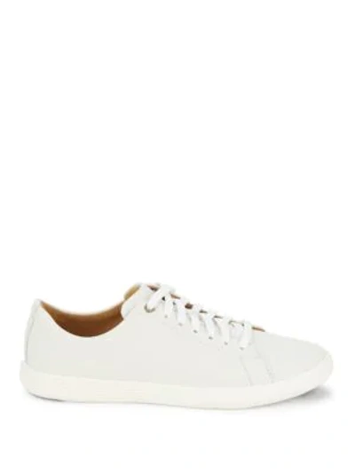 Shop Cole Haan Women's Grand Crosscourt Lace Leather Sneakers In Bright White