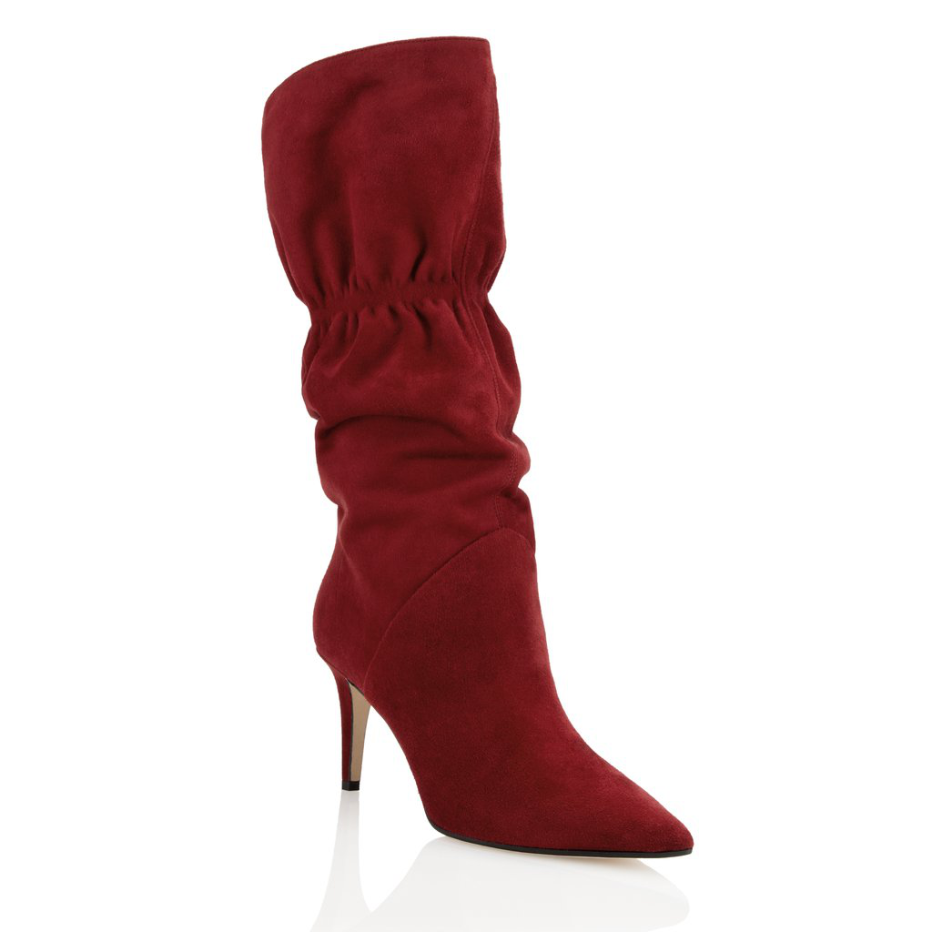 burgundy mid calf boots