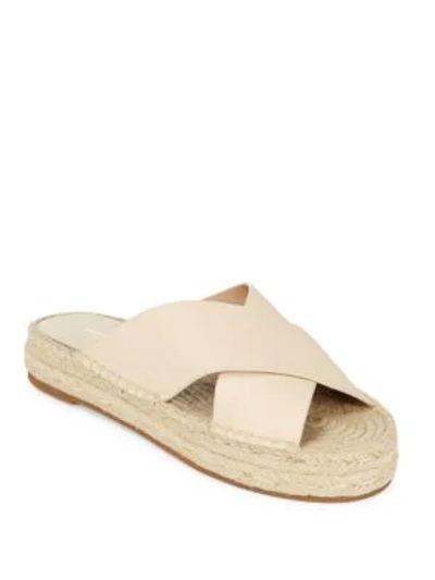 Shop Michael Kors Destin Leather Espadrille Sandals In Vanilla