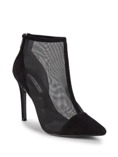 Shop Charles David Mesh Panel Ankle Boots In Black