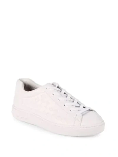 Shop Ash Panic Studded Leather Sneakers In White