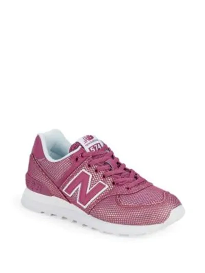 Shop New Balance Perforated Low-top Sneakers In Dragon Fruit