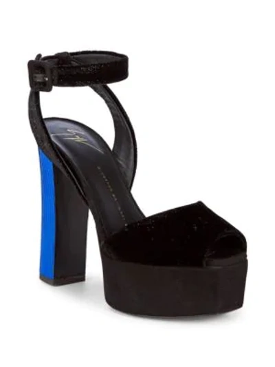 Shop Giuseppe Zanotti Colorblock Platform Sandals In Black