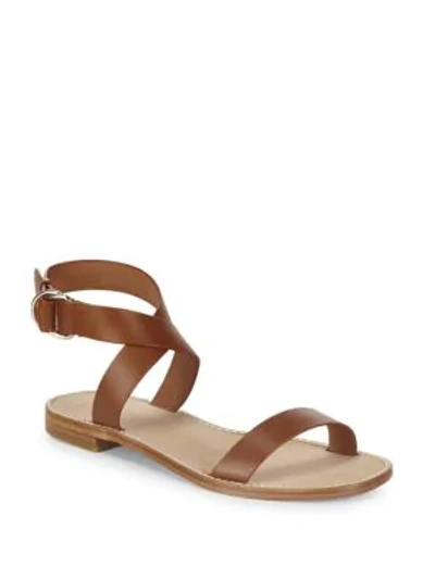Shop Joie Kaden Leather Ankle-strap Sandals In Tan