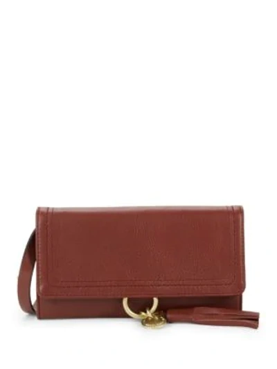 Shop Cole Haan Fantine Leather Smartphone Crossbody Bag In Fired Brick