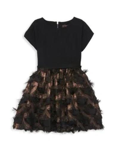 Shop Imoga Little Girl's & Girl's Mesh-trimmed Dress In Black