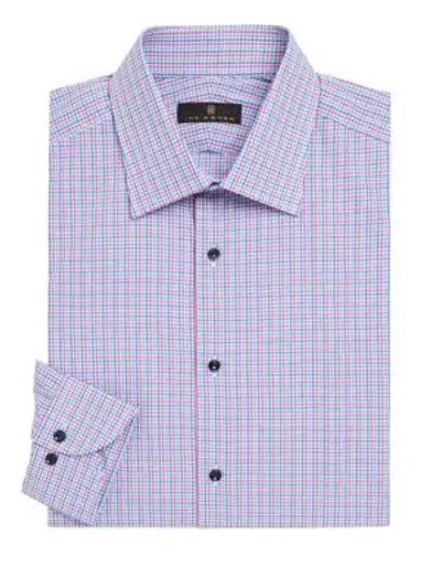 Shop Ike Behar Men's Contemporary-fit Mini Check Dress Shirt In Purple