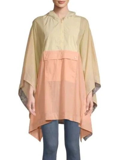 Shop Free People Colorblock Poncho In Coral