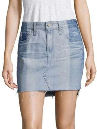 Shop Ag Sandy Colorblock Denim Mini Skirt In Nineteen