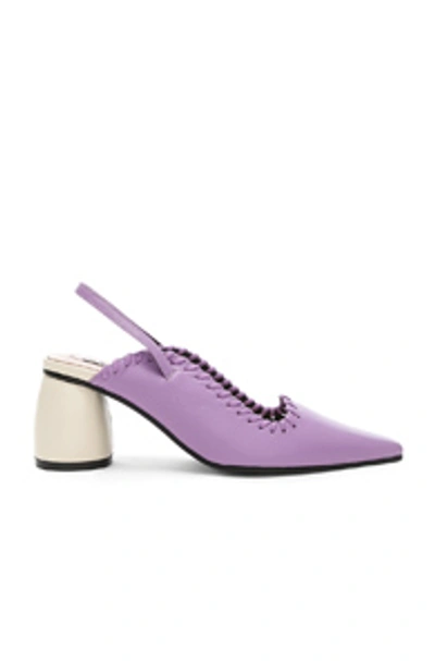 Shop Reike Nen Curved Middle Slingback In Purple & Ivory