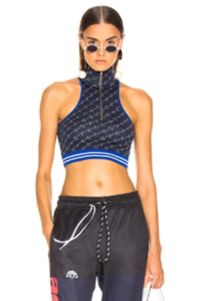 Shop Stella Mccartney Crop Top In Abstract,blue In Ink Colourway