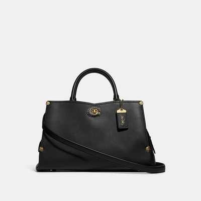 Shop Coach Mason Carryall With Snakeskin Detail In Black/brass