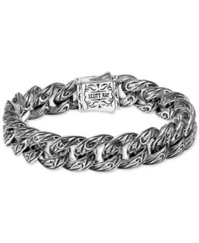 Shop Scott Kay Men's Sparta Medium Link Bracelet In Sterling Silver & 18k Gold
