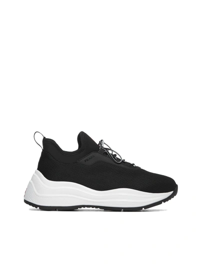 Shop Prada Sneakers In Nero Bianco