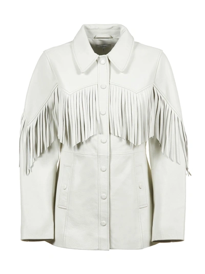 Shop Ganni Jacket In Bianco