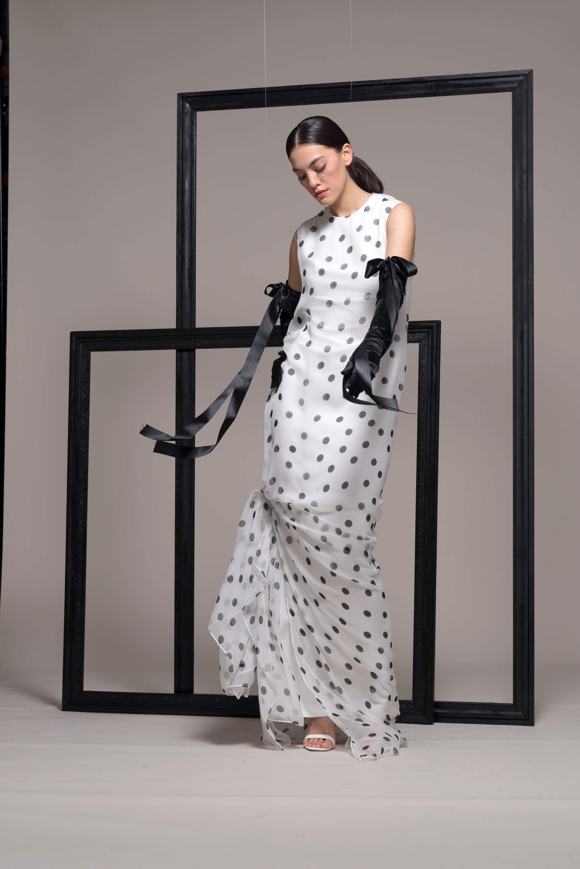 polka dot evening gown