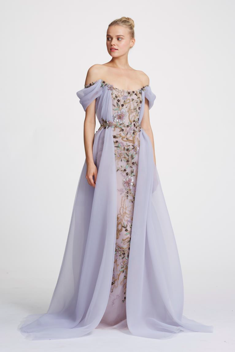 marchesa off the shoulder