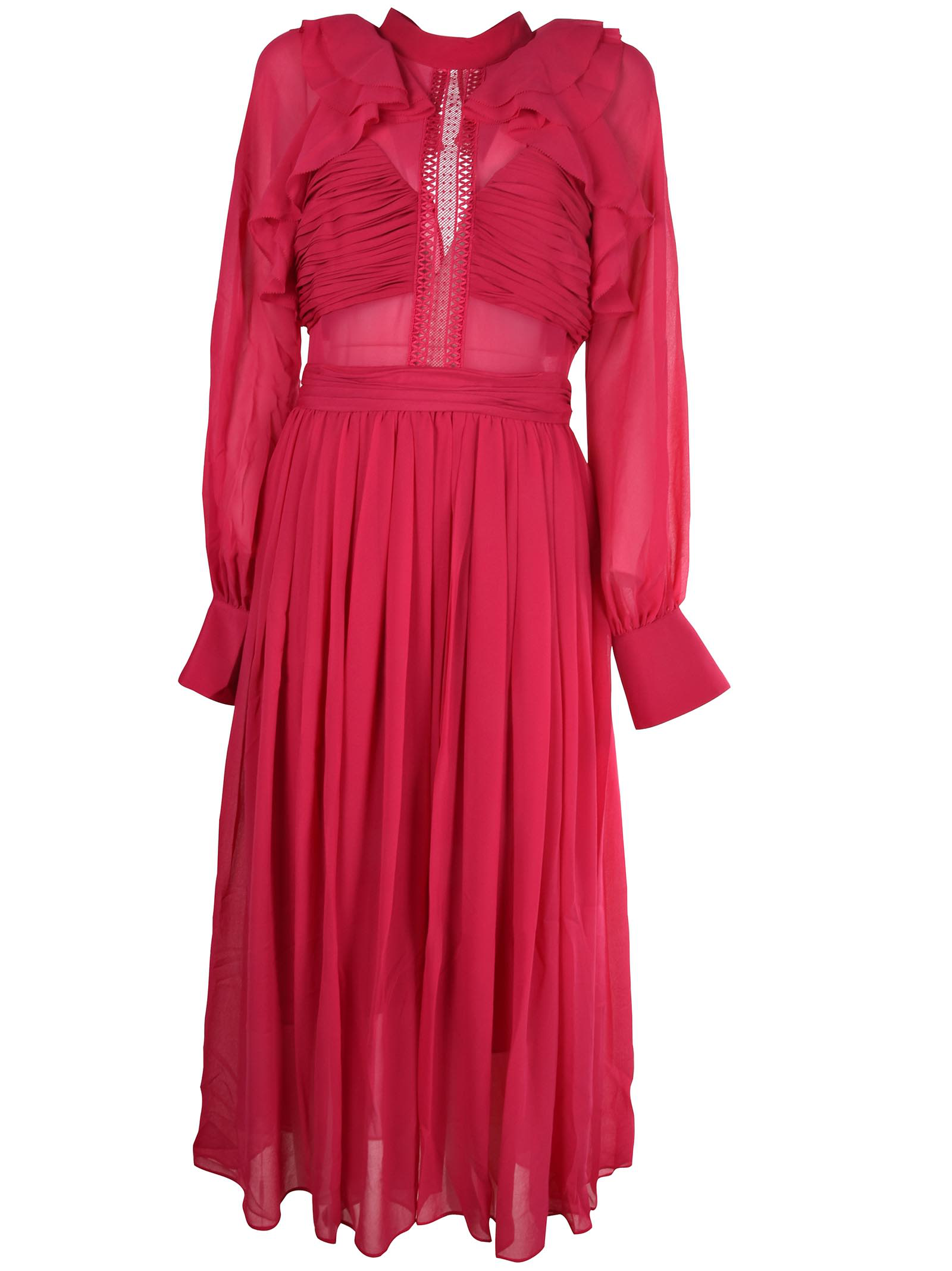 self portrait chiffon midi dress