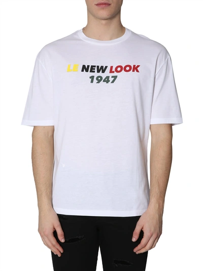 Shop Dior New Look 1947 Print T-shirt In Bianco