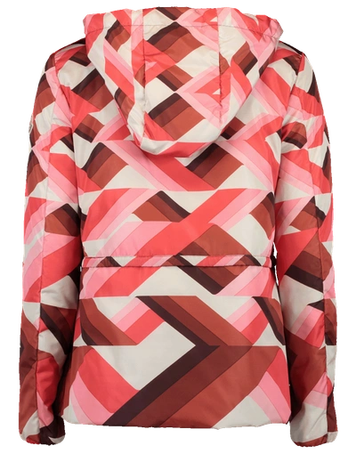 Shop Moncler Geo Print Jacket In Pnk-brwn